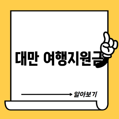 대만 여행지원금