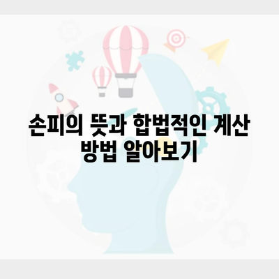 손피의 뜻과 합법적인 계산 방법 알아보기