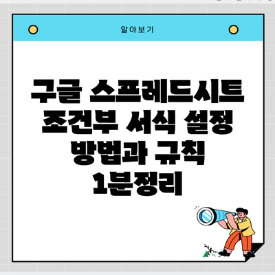 구글 스프레드시트 조건부 서식 설정 방법과 규칙 1분정리