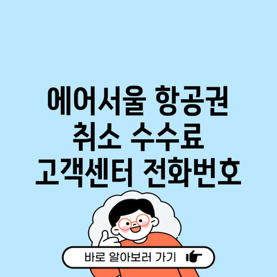 에어서울 항공권 취소 수수료 고객센터 전화번호