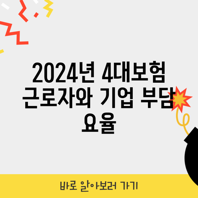 2024년 4대보험 근로자와 기업 부담 요율