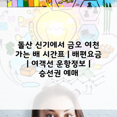 돌산 신기에서 금오 여천 가는 배 시간표 | 배편요금 | 여객선 운항정보 | 승선권 예매