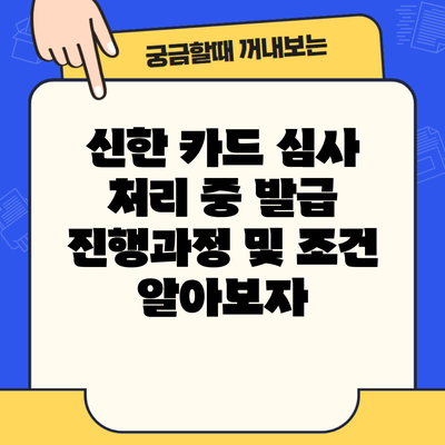 신한 카드 심사 처리 중 발급 진행과정 및 조건 알아보자