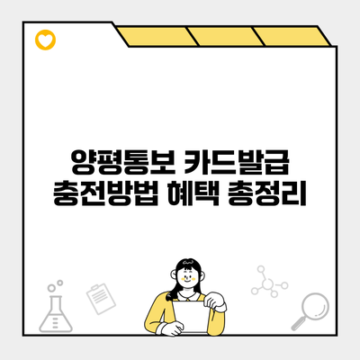 양평통보 카드발급 충전방법 혜택 총정리