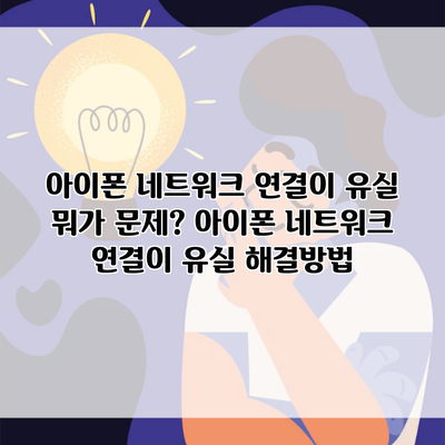 아이폰 네트워크 연결이 유실 뭐가 문제? 아이폰 네트워크 연결이 유실 해결방법