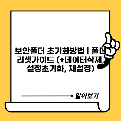 보안폴더 초기화방법 | 폴더 리셋가이드 (+데이터삭제, 설정초기화, 재설정)