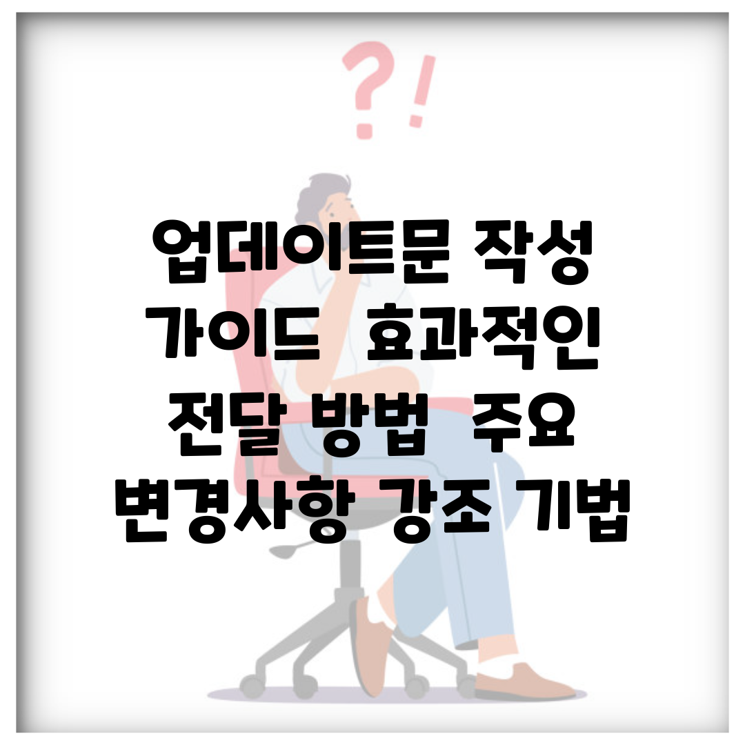 업데이트문 작성 가이드 | 효과적인 전달 방법 | 주요 변경사항 강조 기법