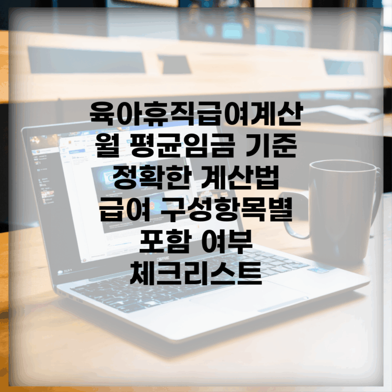 육아휴직급여계산 | 월 평균임금 기준 정확한 계산법 | 급여 구성항목별 포함 여부 체크리스트