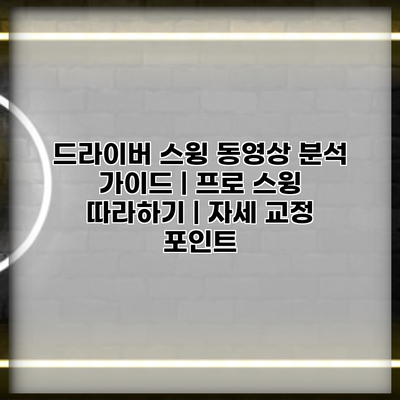 드라이버 스윙 동영상 분석 가이드 | 프로 스윙 따라하기 | 자세 교정 포인트