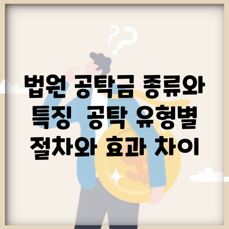 법원 공탁금 종류와 특징 | 공탁 유형별 절차와 효과 차이