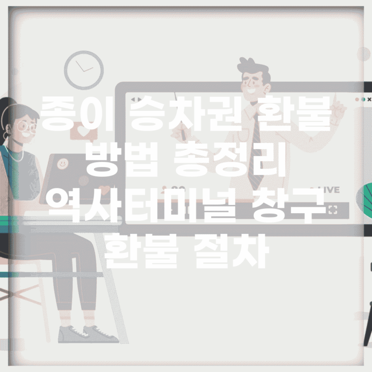 종이 승차권 환불 방법 총정리 | 역사/터미널 창구 환불 절차