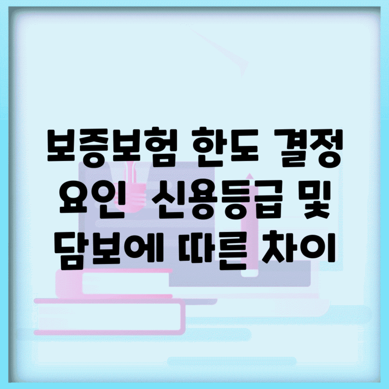보증보험 한도 결정 요인 | 신용등급 및 담보에 따른 차이