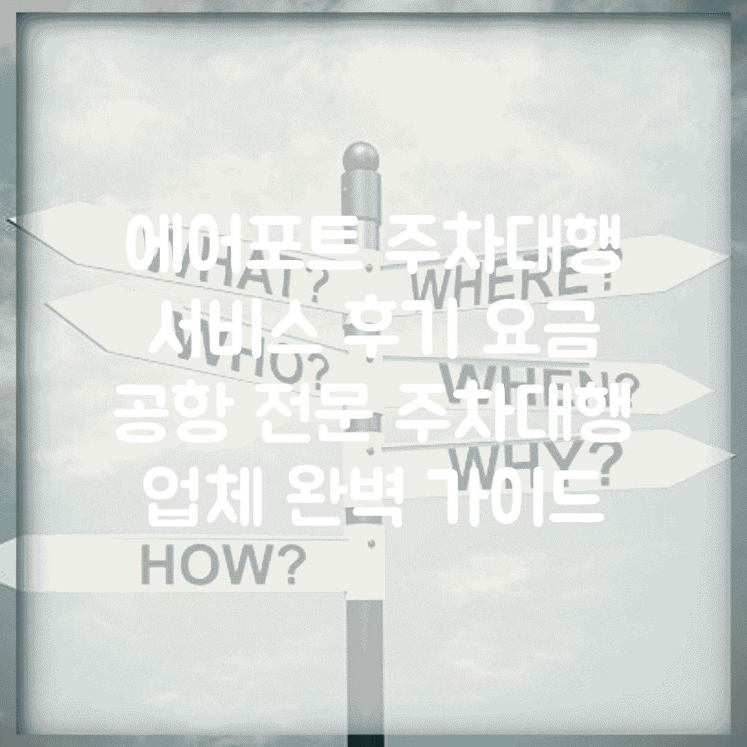 에어포트 주차대행 서비스 후기 요금 | 공항 전문 주차대행 업체 완벽 가이드