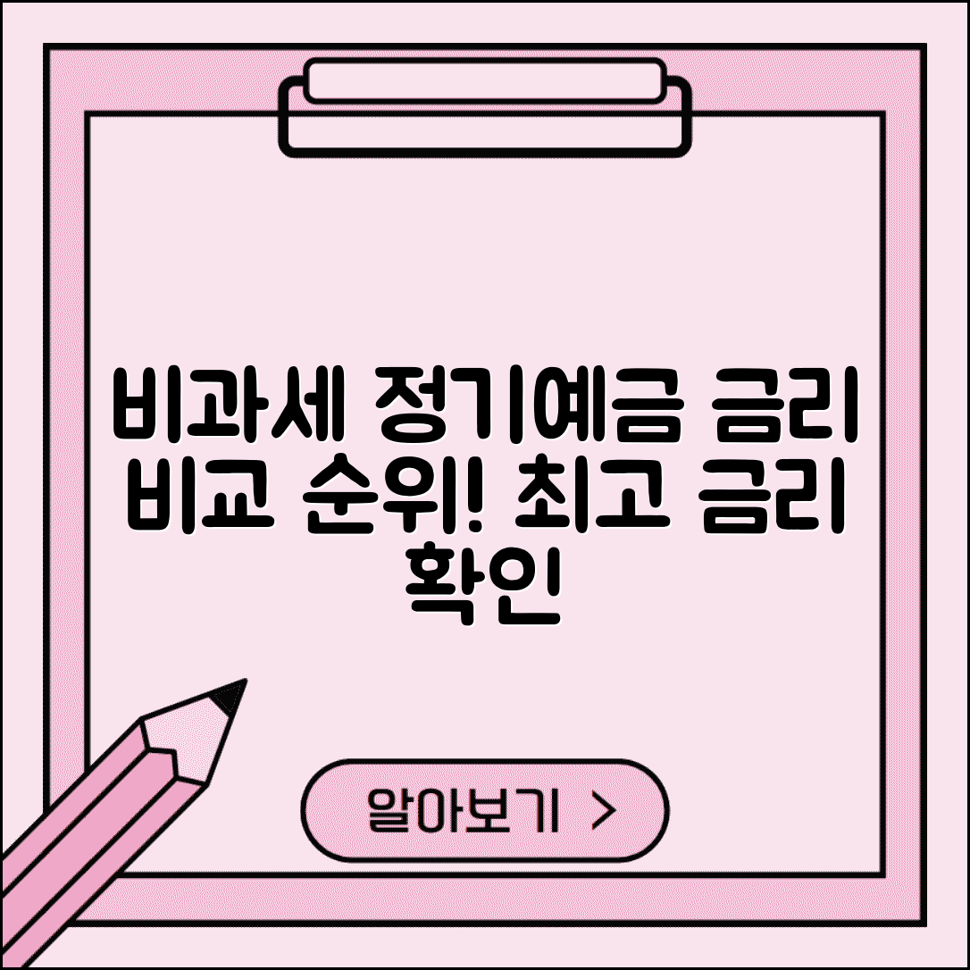비과세정기예금금리비교 | 비과세 정기예금 금리 순위