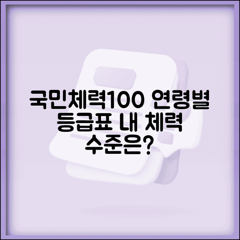 국민체력100 기준표 연령별 | 체력 측정 종목별 등급 기준과 건강 체력 평가표