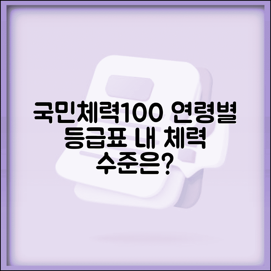 국민체력100 기준표 연령별 | 체력 측정 종목별 등급 기준과 건강 체력 평가표