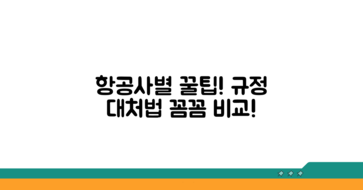항공사별 규정과 대처법 비교