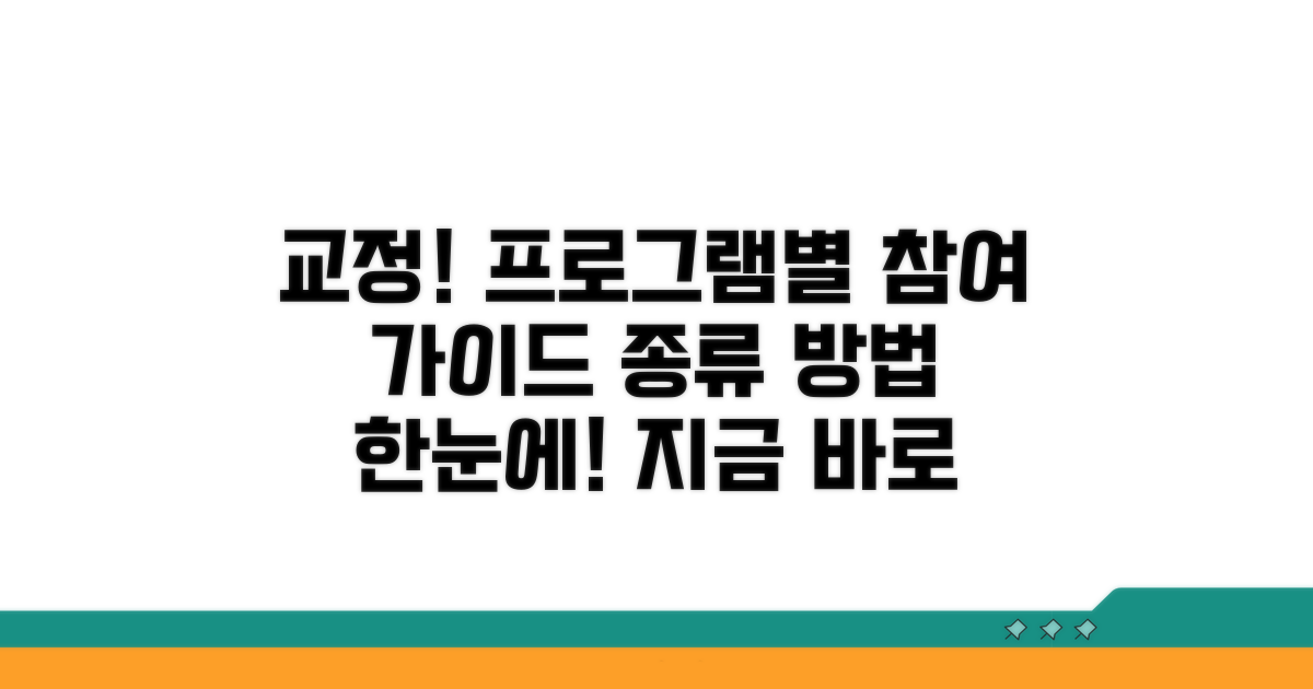 교정 프로그램 종류와 참여 방법