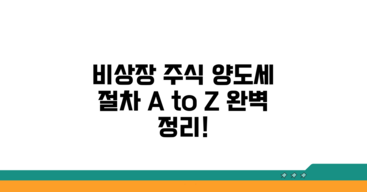 비상장 주식 양도세 절차 총정리
