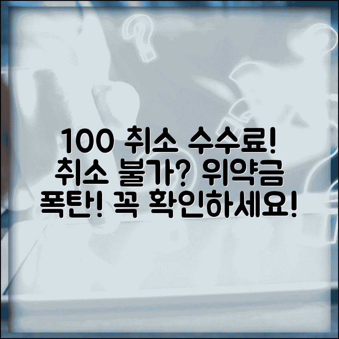취소 수수료 100퍼센트 부과 | 취소 불가 상품과 전액 위약금 부과 조건 이해하기