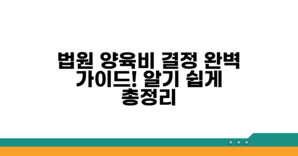 법원 양육비 결정 과정 상세 안내