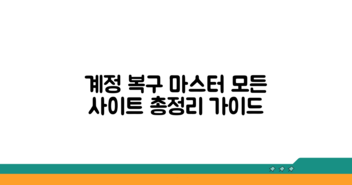 사이트별 계정 복구 완벽 가이드