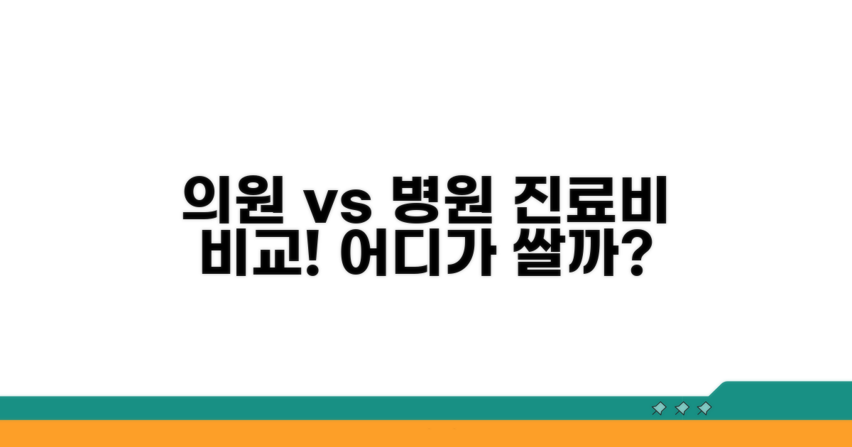 의원 병원 진료비 차이 비교