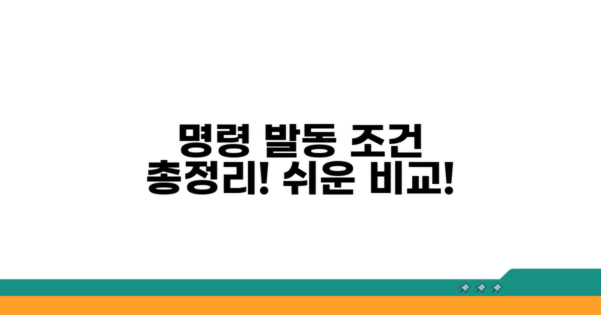 각 명령의 발동 조건 비교