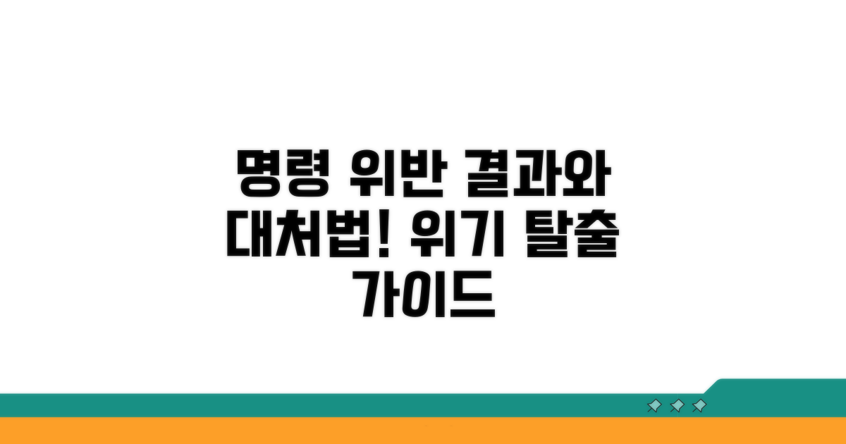 명령 위반 시 결과와 대처