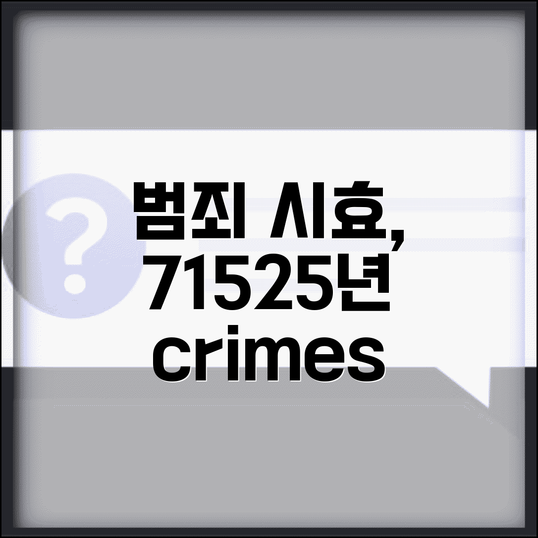 공소시효 7년 15년 25년 | 범죄별 공소시효 기간과 시효완성 면소판결