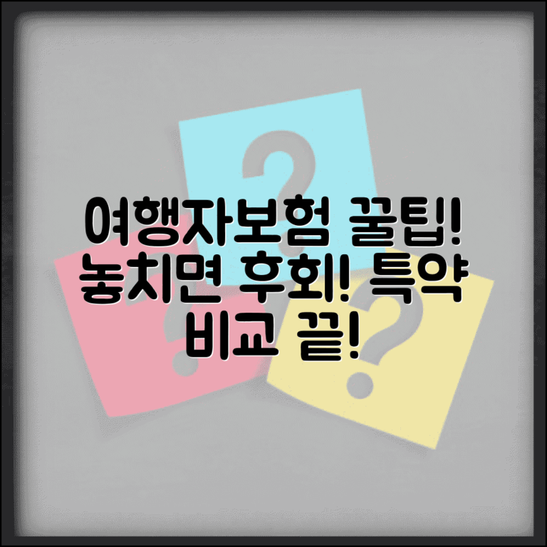 여행자보험 비교 체크포인트 | 의료비 한도 휴대품손해 특약별 보장 내용 꼼꼼 비교