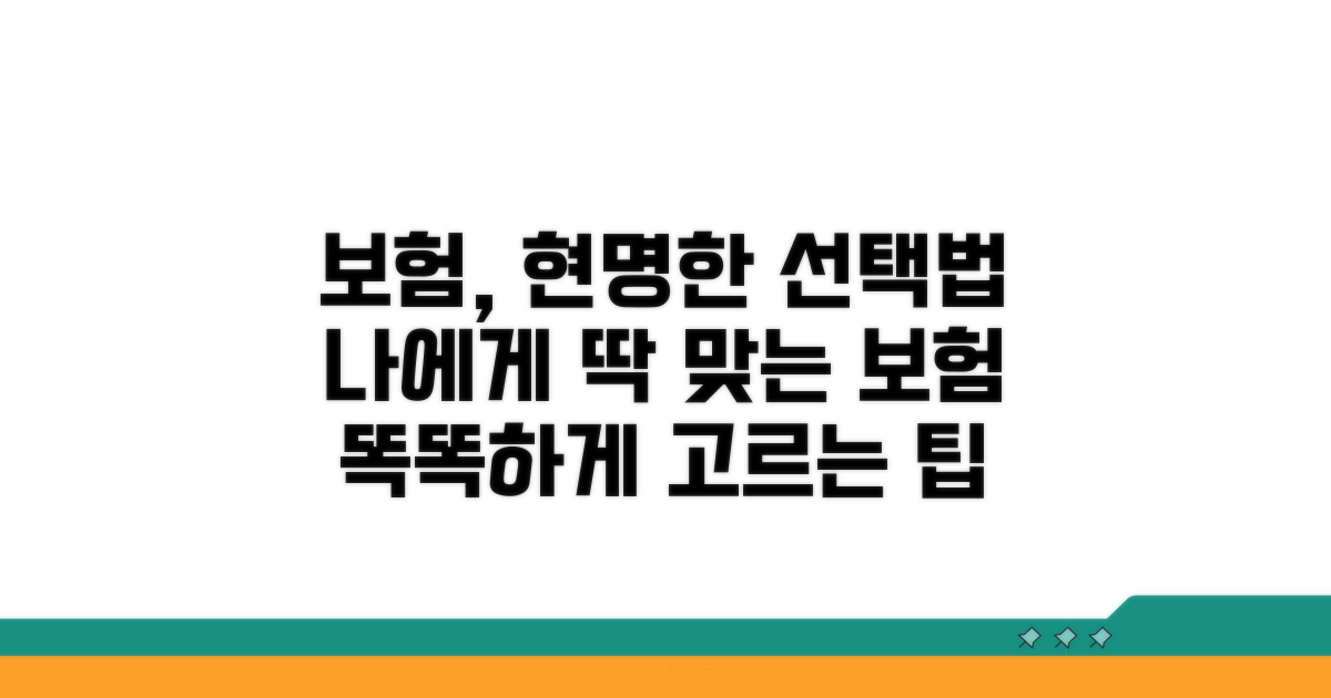 나에게 맞는 보험, 똑똑하게 선택법