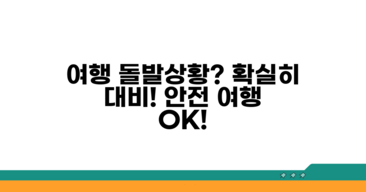 여행 중 발생, 예상치 못한 상황 대비