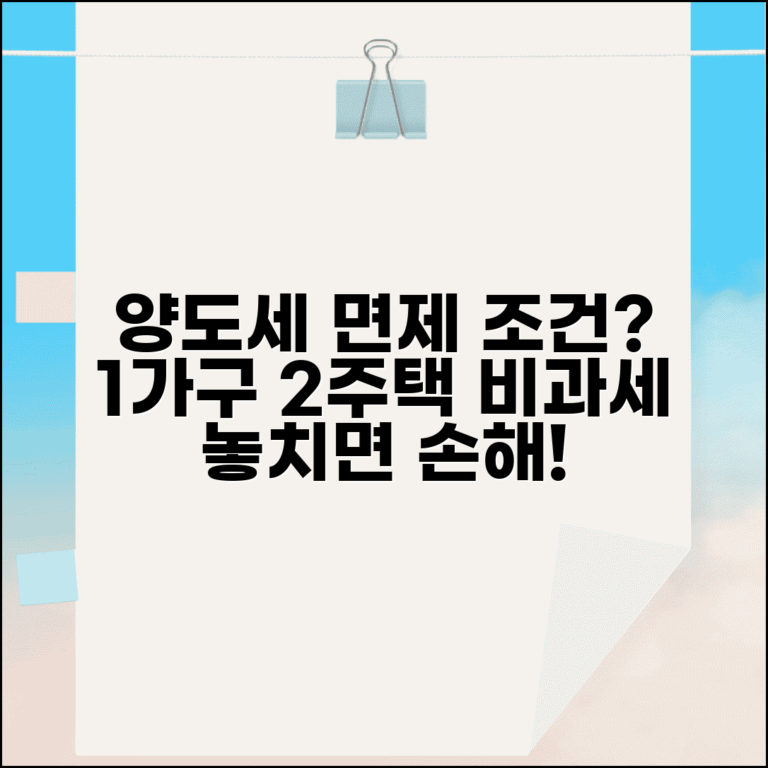 양도소득세 면제조건 | 1가구 2주택 면제 | 비과세 요건