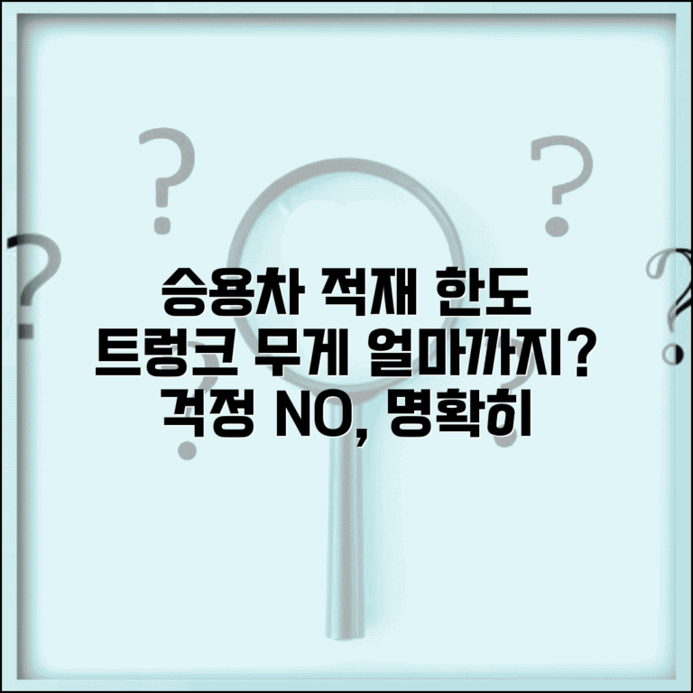 승용차 적재물 무게 제한 있는지 | 승용차 트렁크 적재 한도