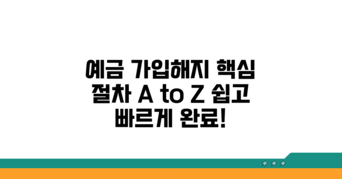 예금 가입부터 해지까지 절차