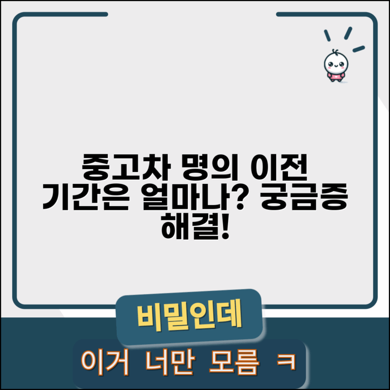 중고차 명의이전 완료 기간 | 중고차 소유권 이전 소요 시간