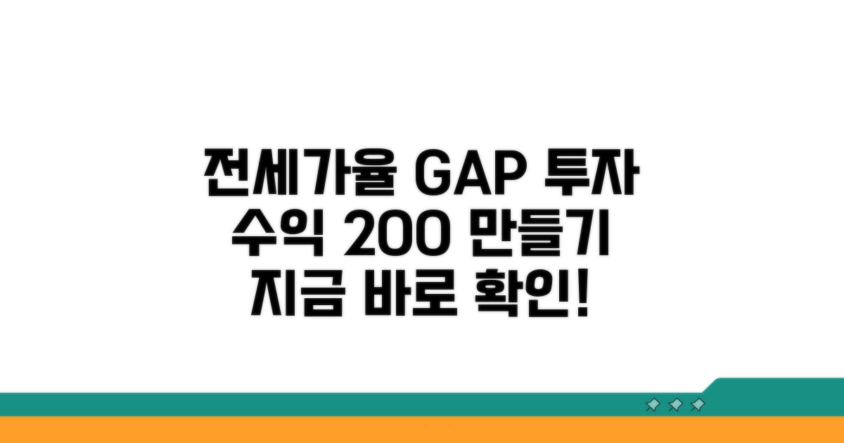 전세가율 활용! 갭투자 수익 구조는?