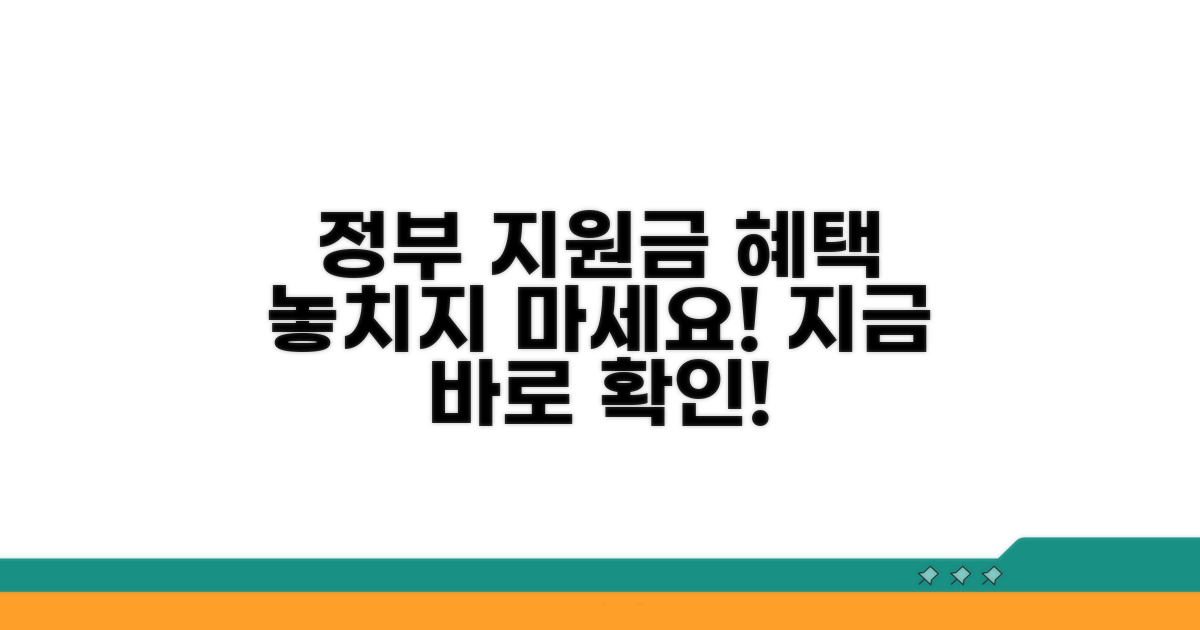 정부 지원금과 혜택 활용