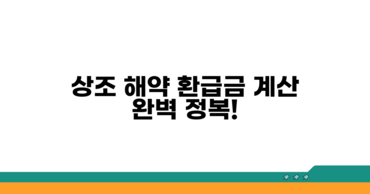 상조 해약, 환급금 계산 완전 정복