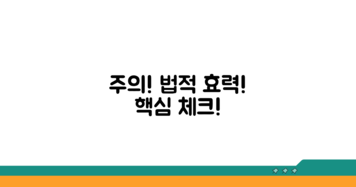 주의할 점과 법적 효력