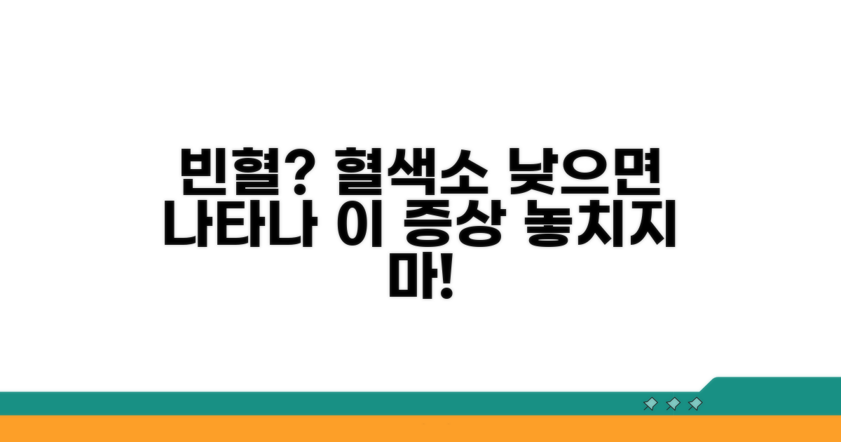 빈혈 증상과 혈색소 수치의 관계