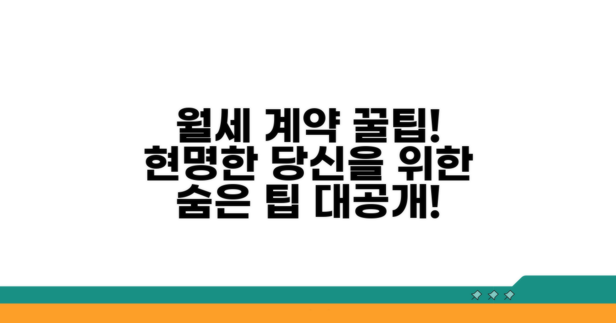 추가 팁: 현명한 월세 계약 꿀팁 모음