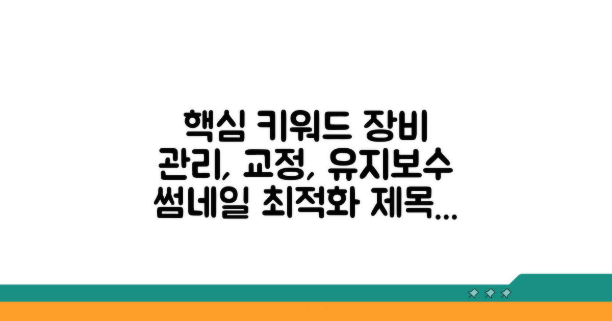 장비 관리와 교정 방법