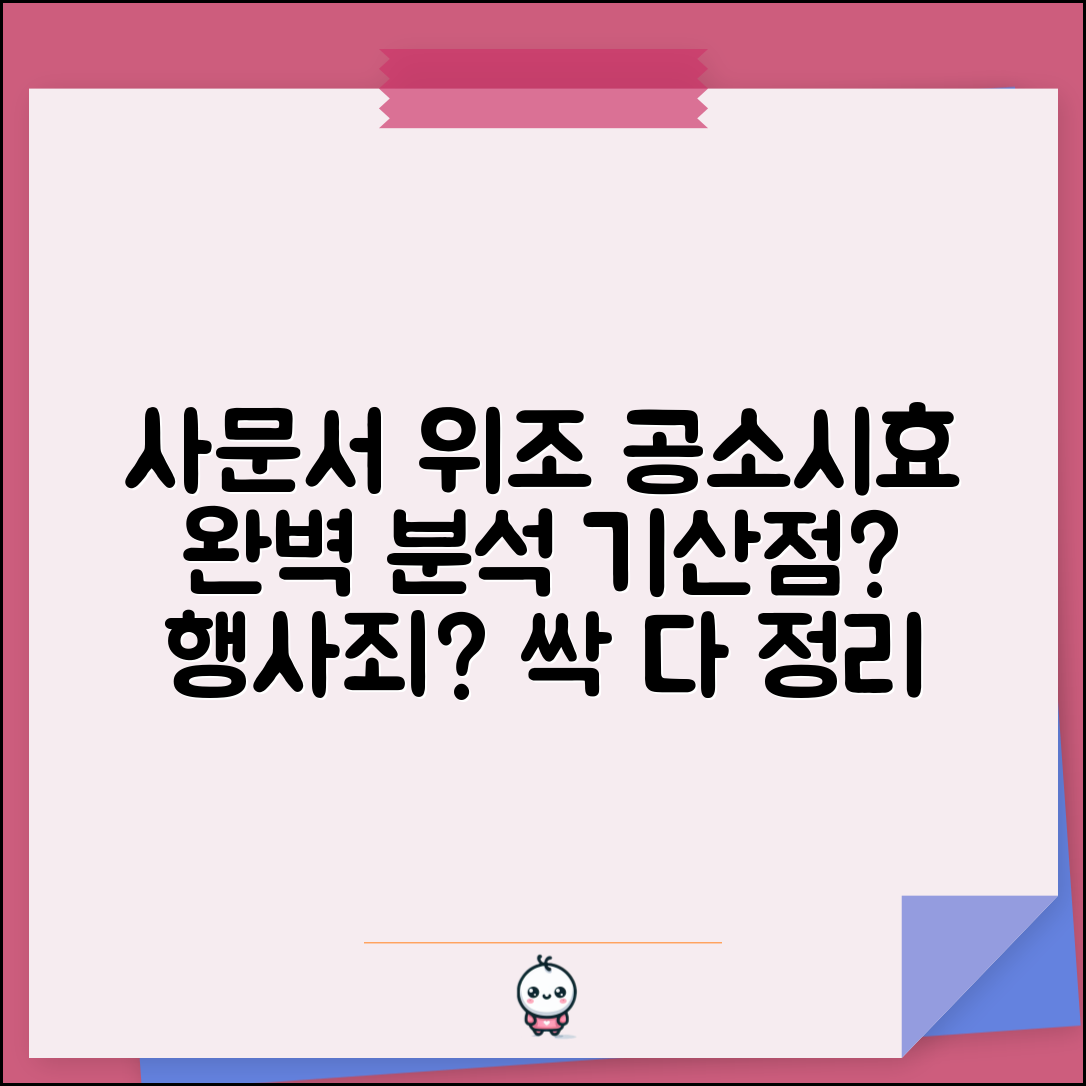 사문서위조 공소시효 계산방법 | 행사죄와의 관계 | 공소시효 기산점 결정기준