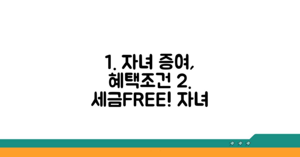 자녀 지원, 증여공제 혜택과 조건