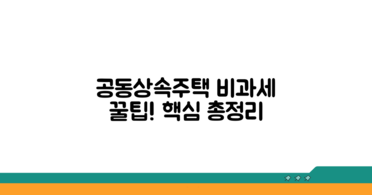 공동상속주택 비과세 요건 분석