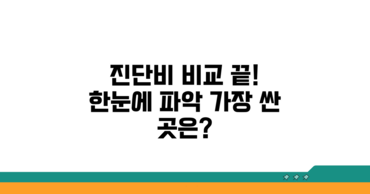 진단 비용 한눈에 비교 분석