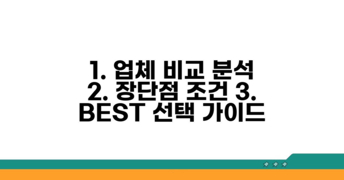 업체별 장단점 및 조건 분석