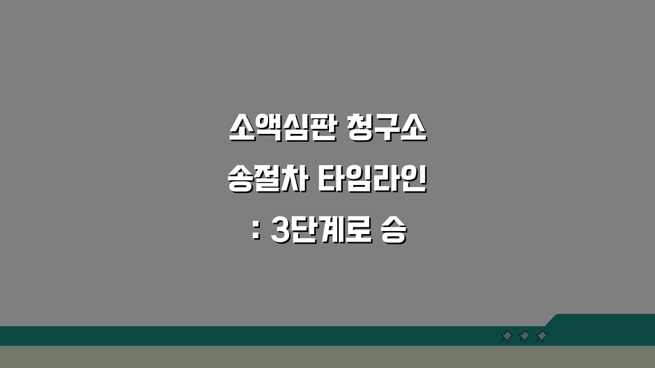 소액심판 청구소송절차 타임라인: 3단계로 승소 전략 완성